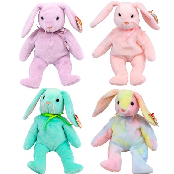 Easter Bunnies Beanie Babies [Set of 4] Hippie, Hippity, Hoppity, Floppity - Picture 1 of 7